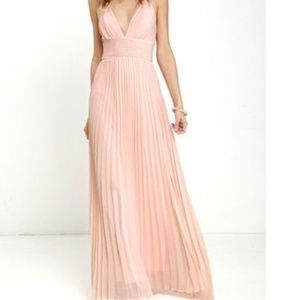 Lulus Depths of My Love Peach Maxi Dress Size S